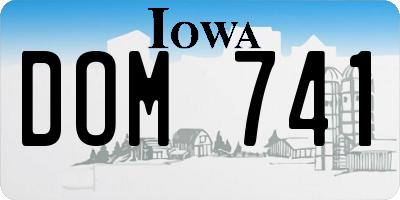 IA license plate DOM741