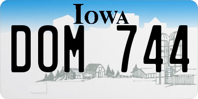 IA license plate DOM744
