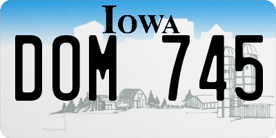 IA license plate DOM745