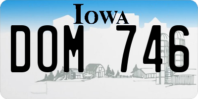 IA license plate DOM746