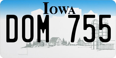 IA license plate DOM755