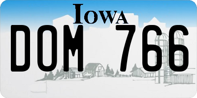 IA license plate DOM766