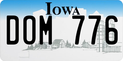 IA license plate DOM776