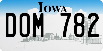 IA license plate DOM782