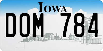 IA license plate DOM784