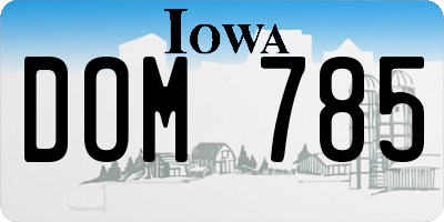 IA license plate DOM785