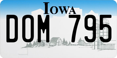 IA license plate DOM795
