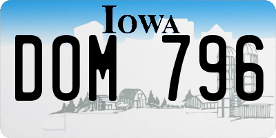 IA license plate DOM796