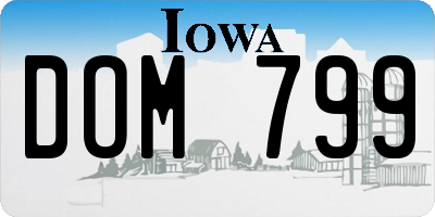 IA license plate DOM799
