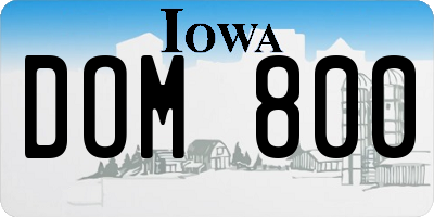 IA license plate DOM800