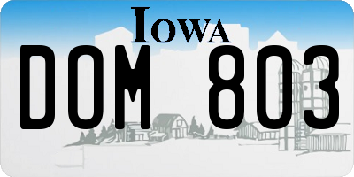 IA license plate DOM803