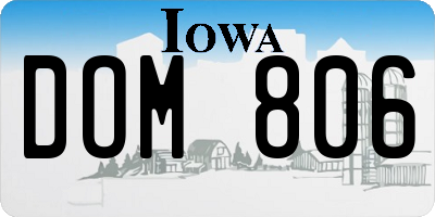 IA license plate DOM806