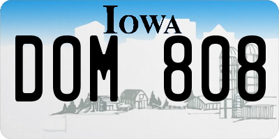 IA license plate DOM808