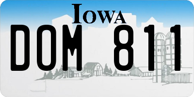 IA license plate DOM811