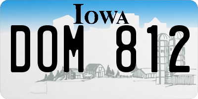 IA license plate DOM812