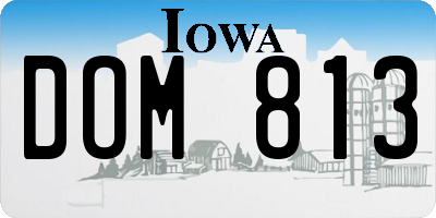 IA license plate DOM813