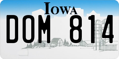 IA license plate DOM814