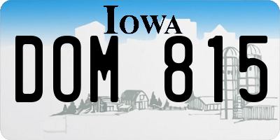 IA license plate DOM815