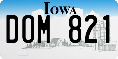 IA license plate DOM821