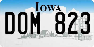 IA license plate DOM823