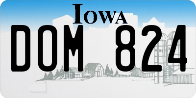IA license plate DOM824