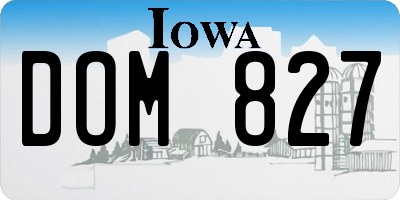 IA license plate DOM827