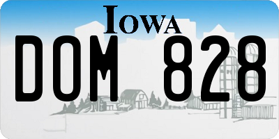 IA license plate DOM828