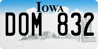 IA license plate DOM832