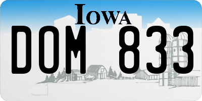 IA license plate DOM833