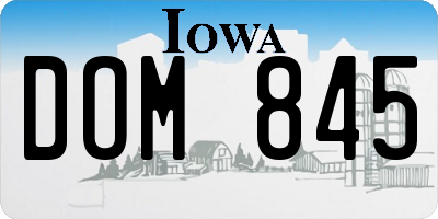 IA license plate DOM845