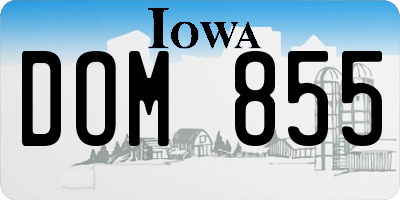 IA license plate DOM855