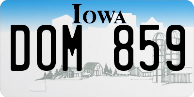 IA license plate DOM859
