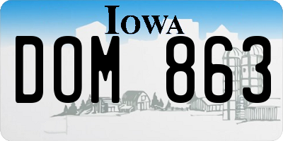 IA license plate DOM863