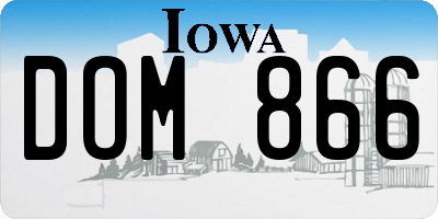 IA license plate DOM866