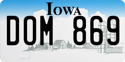 IA license plate DOM869