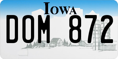 IA license plate DOM872