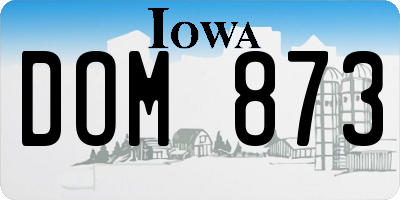 IA license plate DOM873