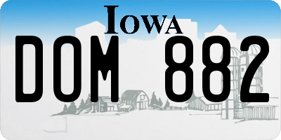 IA license plate DOM882