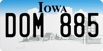IA license plate DOM885