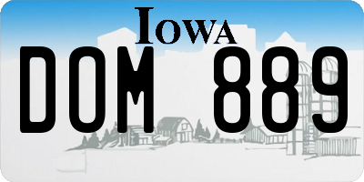 IA license plate DOM889