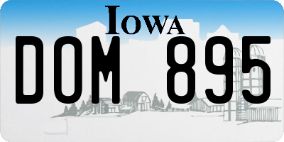 IA license plate DOM895