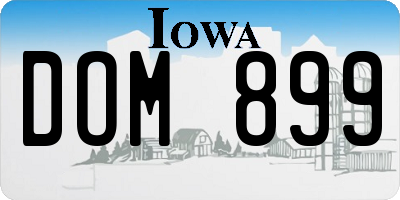 IA license plate DOM899