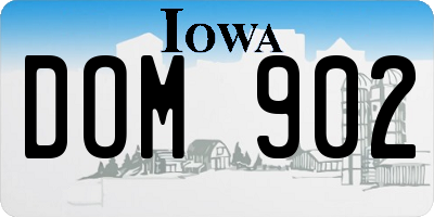 IA license plate DOM902