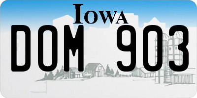 IA license plate DOM903