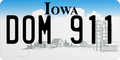 IA license plate DOM911