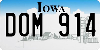 IA license plate DOM914
