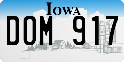 IA license plate DOM917