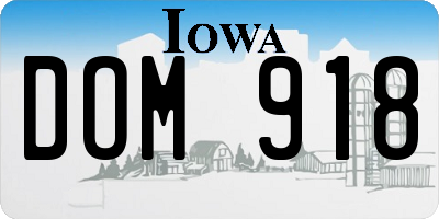 IA license plate DOM918
