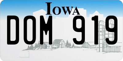 IA license plate DOM919