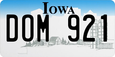 IA license plate DOM921